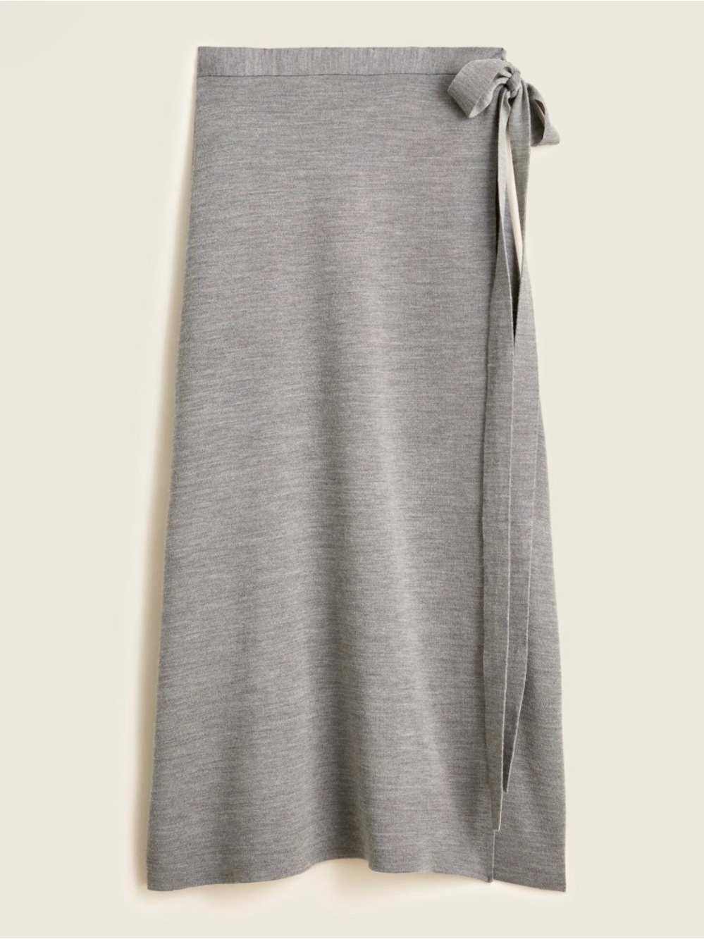 J.Crew Two-Tone Merino Wool Wrap Midi Skirt Beige Camel M